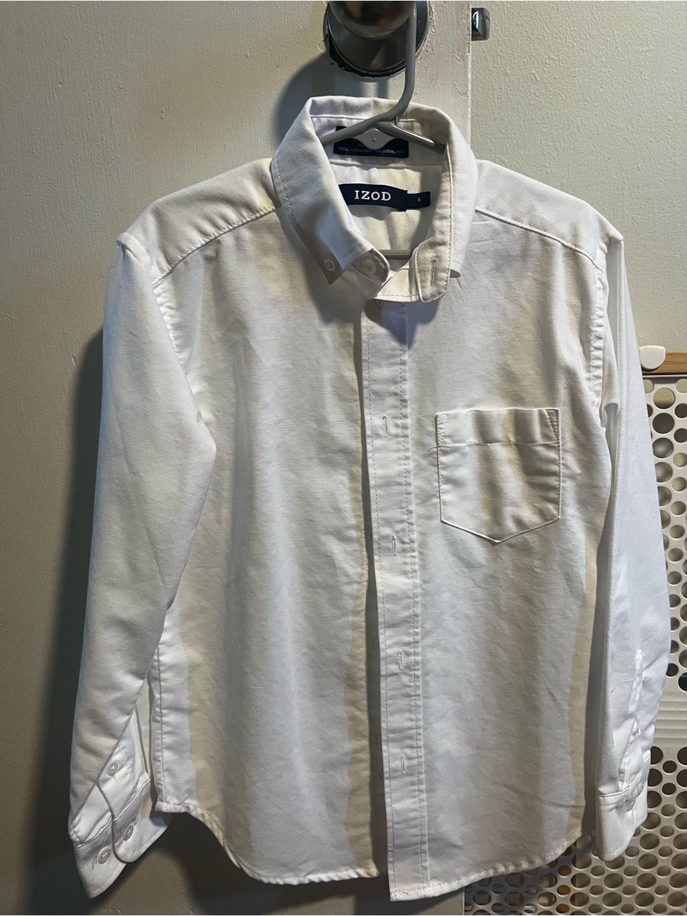 Izod White Long-Sleeve Button-Down Shirt for Kids